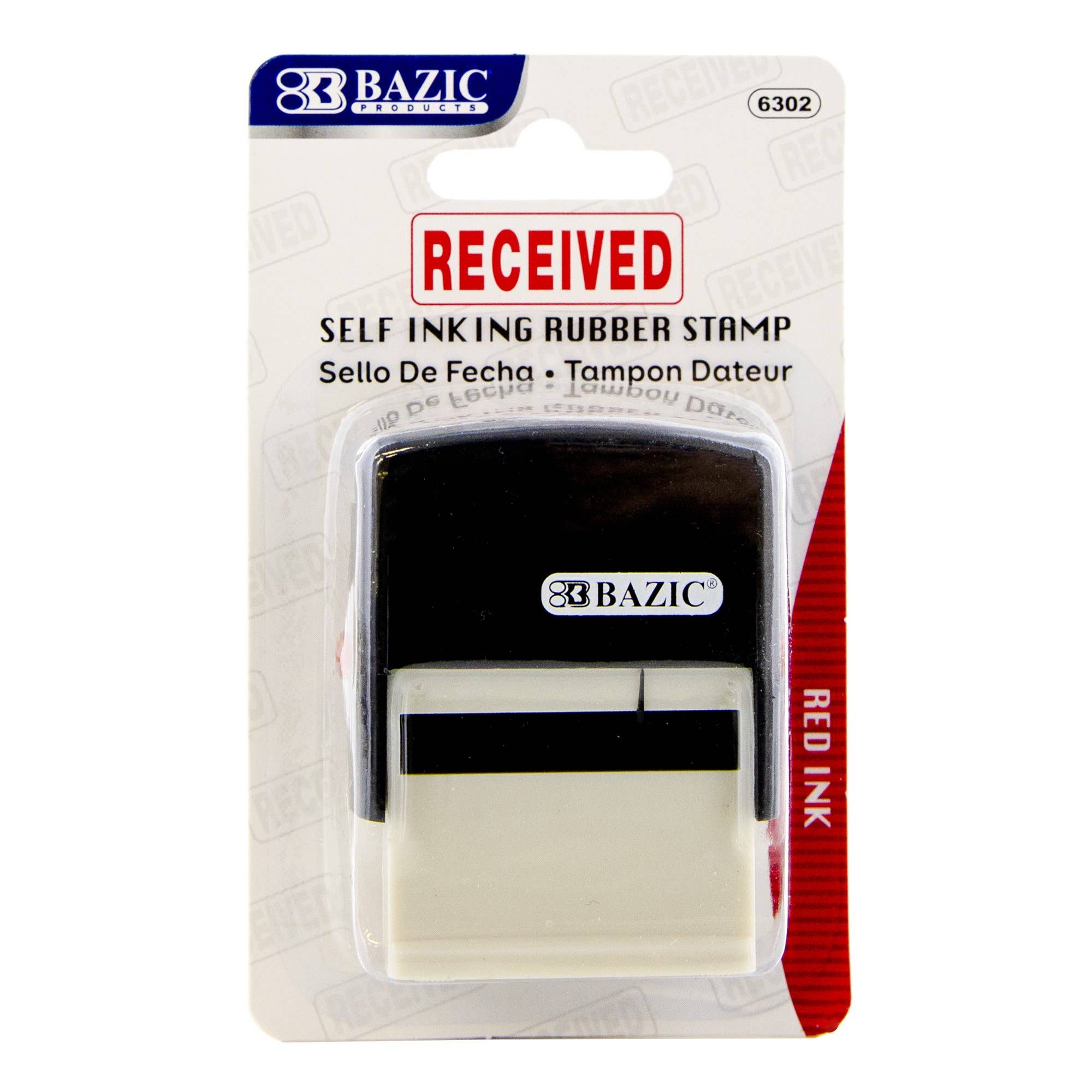 Luna Office Supply -  Everyday Essential - Wholesale Rubber/Decorative Stamp - Received Self Inking Rubber Stamp (Red Ink)1