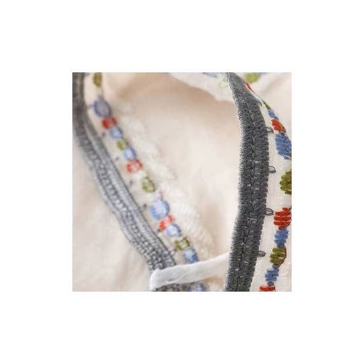 UZ Wholesale Store - Vente Chemisier – femme - T-shirt brodé de style ethnique élégant et ample5