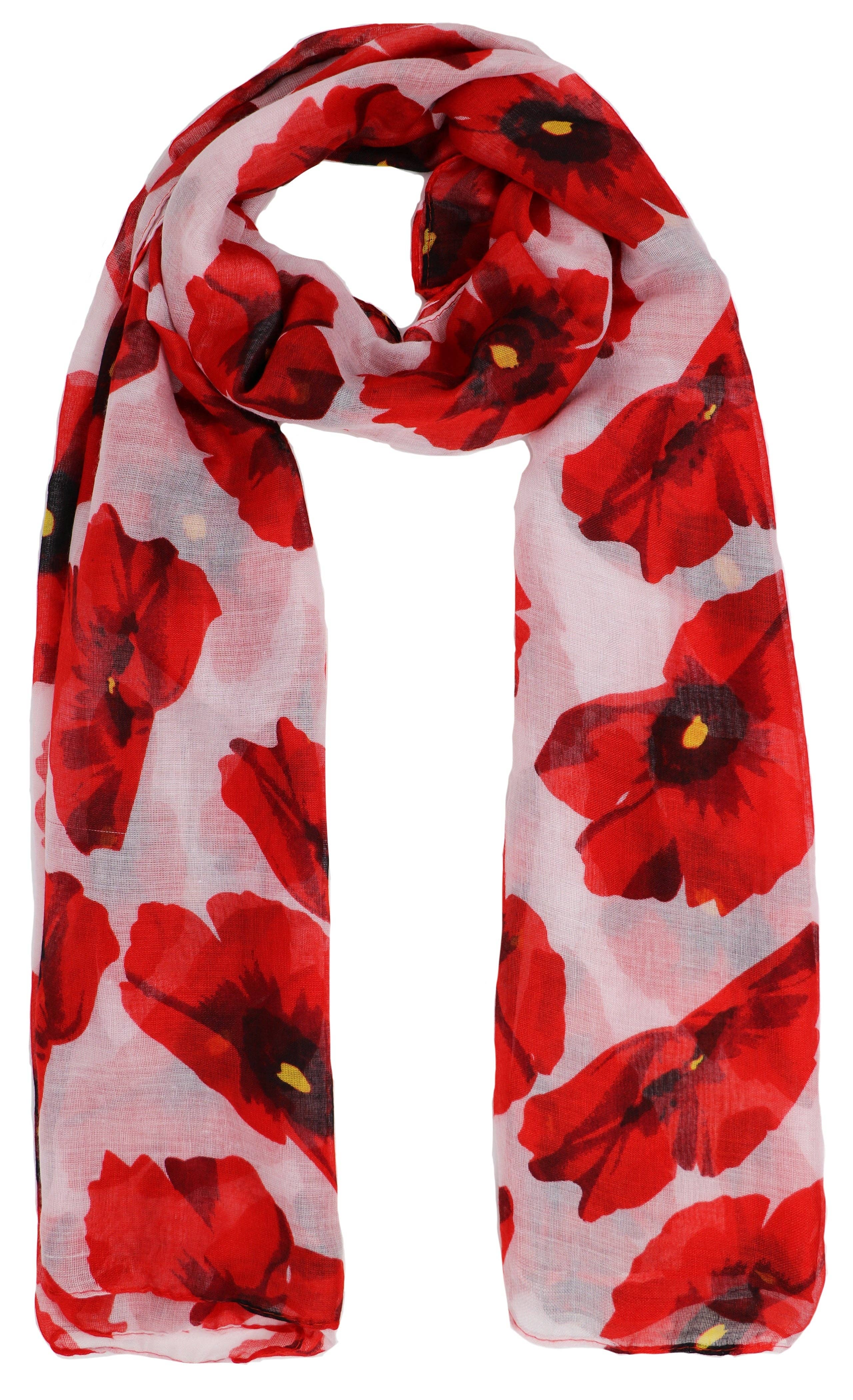 Alba Wholesale - Vente Écharpe – femme - Écharpe grande fleur coquelicot pour toutes saisons4