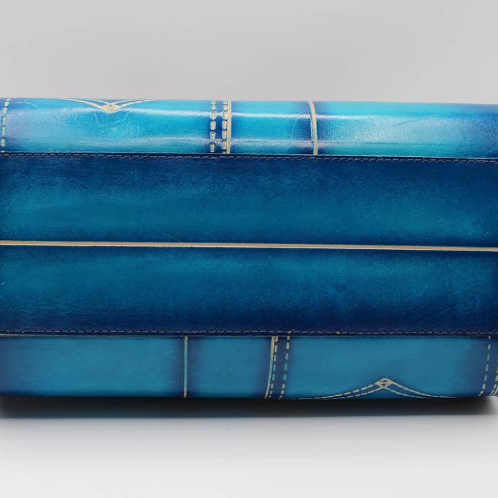Sunflower Handmade leather inc - Wholesale Top Handle Bag - Women's - Handmade leather Jeans Handbag-blue