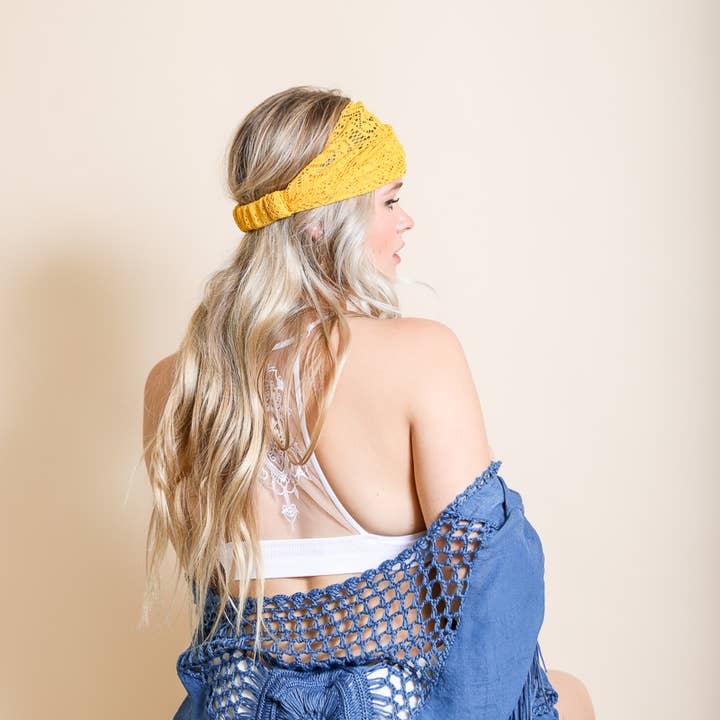 Leto Accessories – Großhandel Fashion-Stirnband – Damen – Böhmische Spitze Stretch Headwrap1