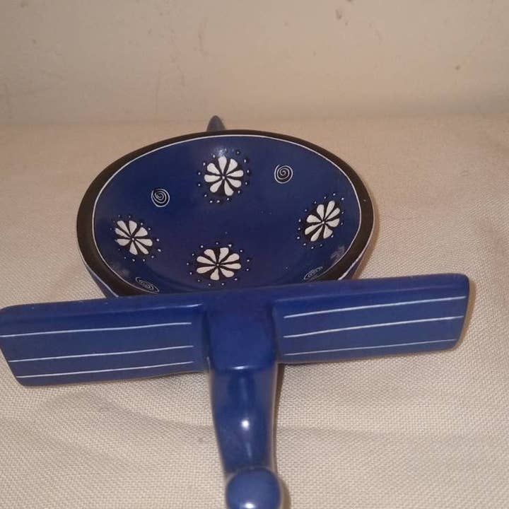 Delight merchants - Vendita all'ingrosso Ciotole/Piatti decorativi - Scultura in pietra saponaria fatta a mano a forma di elefante blu navy con spedizione gratuita