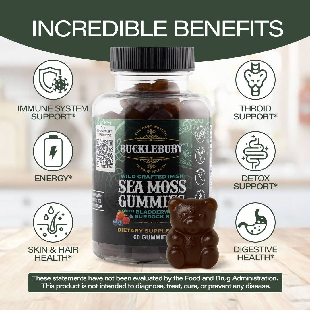 Bucklebury - Vente Supplément oral/vitamine - Gommes à la mousse de mer irlandaise Bucklebury Wild Crafted1