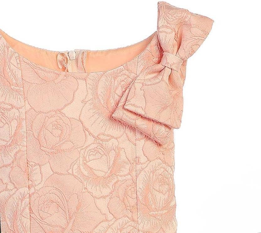 iGirlDress - Wholesale Dress - Kids - Vintage Rose Jacquard with Shoulder Bow Flower Girl Dress3