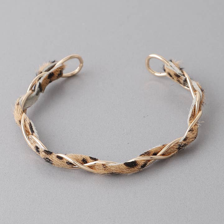 Bracciale aperto con stampa animalier per la vendita all'ingrosso da parte di 3AM BY H&D ACCESSORIES