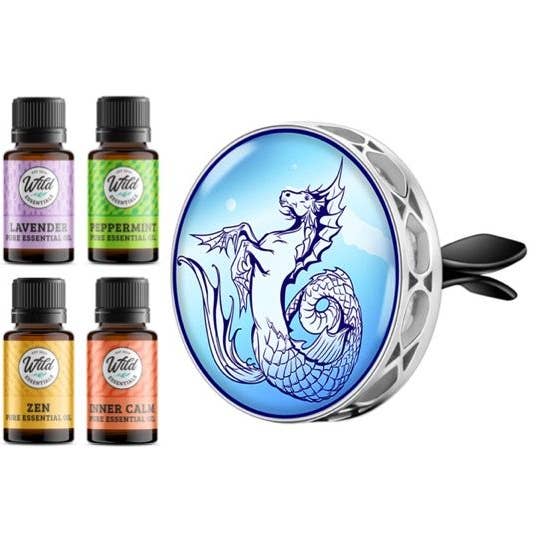 Difusor de ventilação de carro de cavalo de água com quatro óleos essenciais por atacado de Wild Essentials