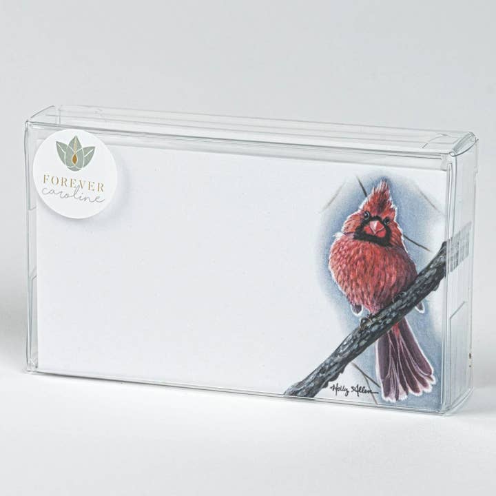 Red Cardinal Bird Tiny Cards | Pack of 60 "Love Notes" for wholesale by Forever Caroline LLC