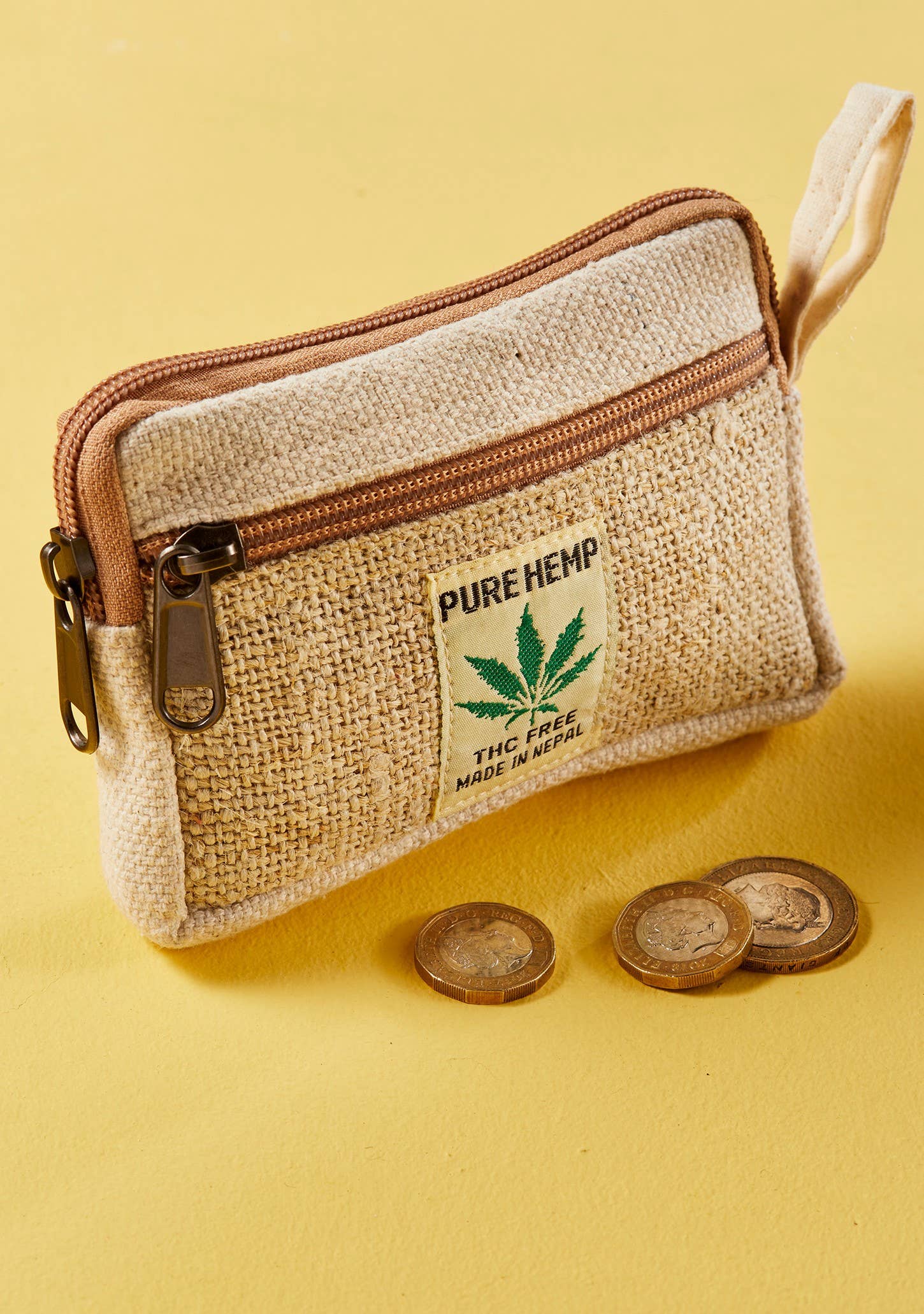 Namaste – wholesale Coin purse – Women’s – Natural Hemp Zip Purse2