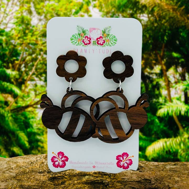 Pendientes Bee Flower para venta al por mayor de Planty'tude