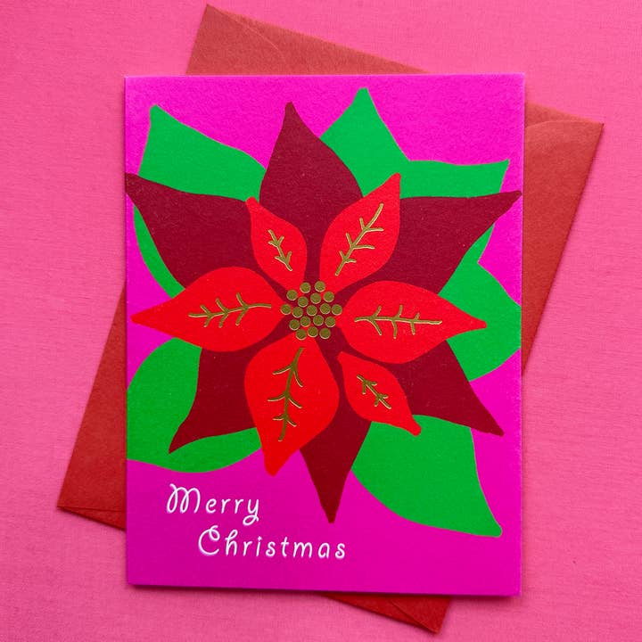 J.Falkner Cards - Wholesale Christmas Card - Poinsettia Christmas Cards (boxed set of 8) 2
