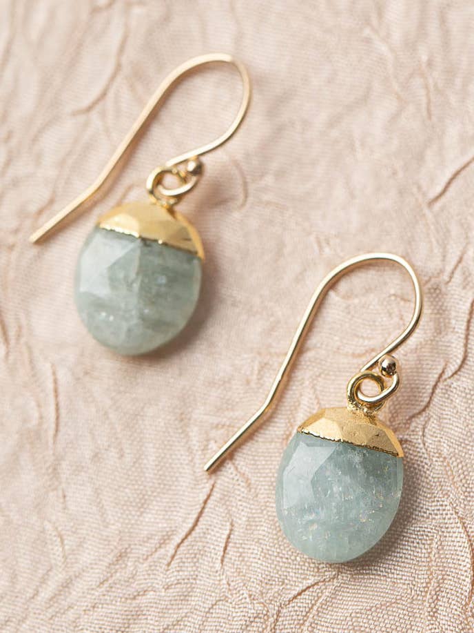 Serenity Aquamarine Simple Earrings for wholesale by Anne Vaughan Designs Jewelry