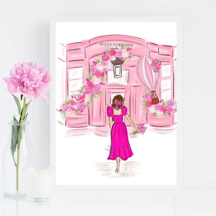 La boulangerie, art mural de voyage, illustration de mode d'art de voyage pour la vente par PLTStudio