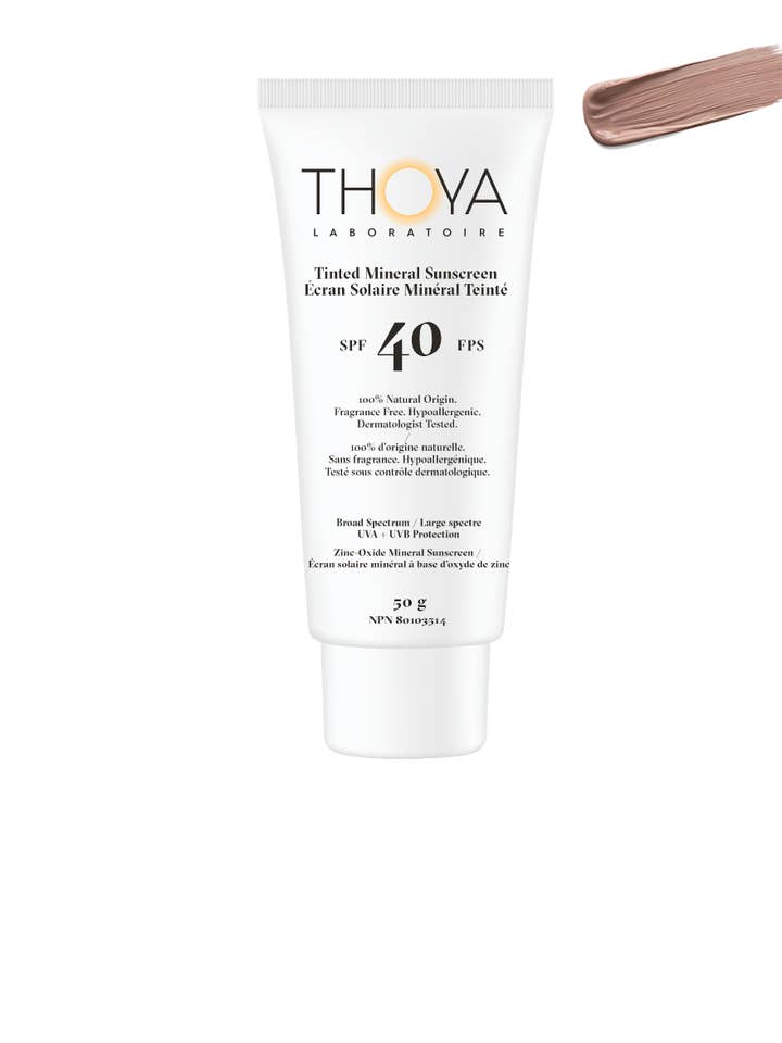 All Natural Tinted Mineral Sunscreen SPF 40 tint 2 Rose Ivor for wholesale by Thoya Laboratoire