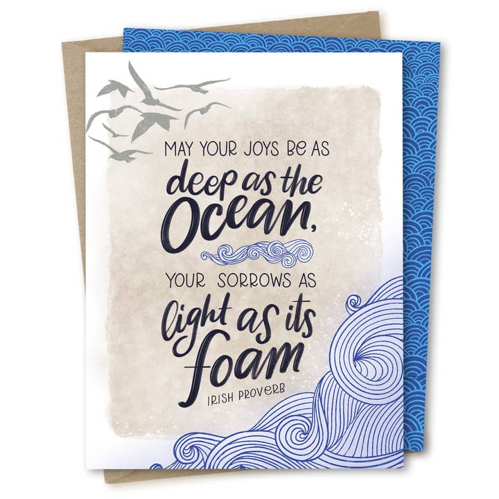 The Noble Paperie - Wholesale Sympathy Card - Waves | Miscarriage Sympathy Loss Bereavement Empathy Card