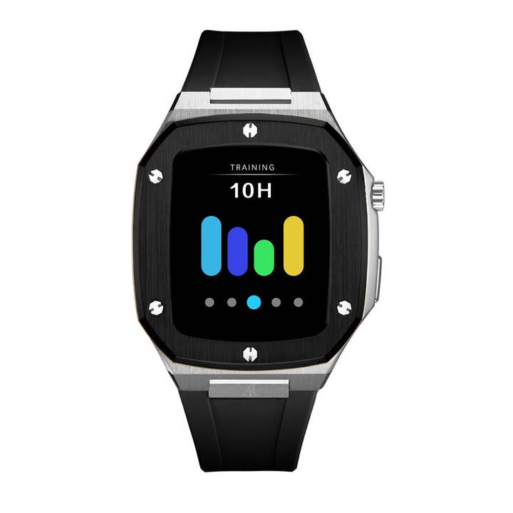 Silver/black rubber smartwatch case for wholesale by ASOROCK WATCHES ™