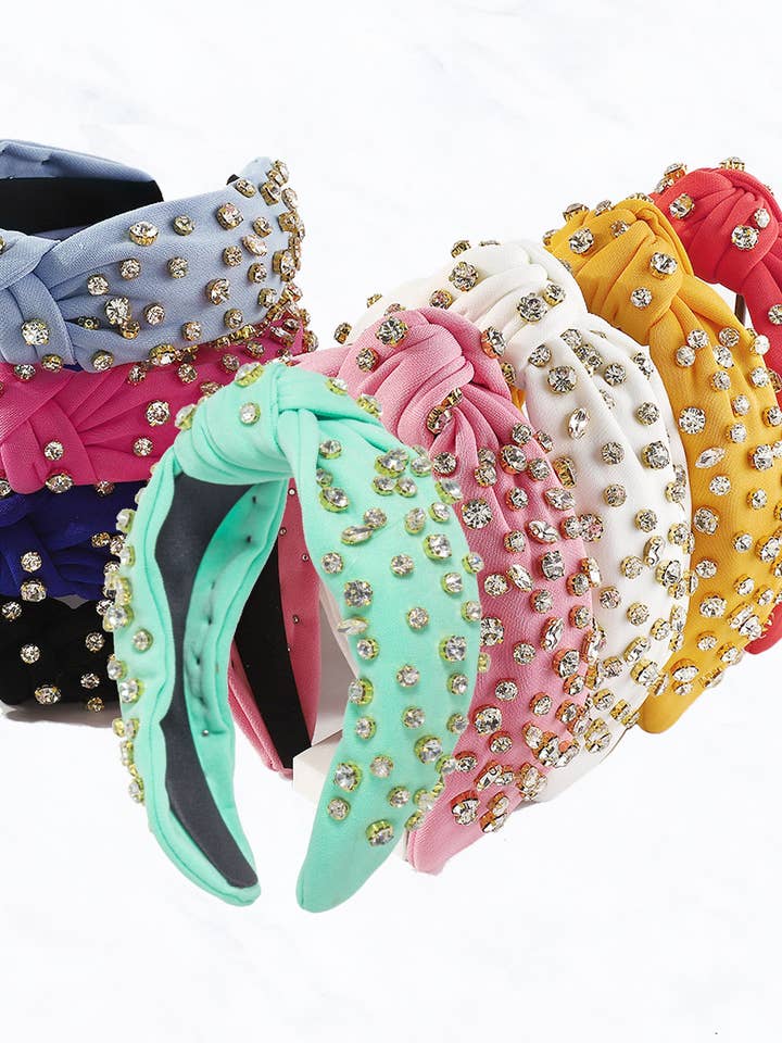 Top Knot, strass, bandeau en tissu pour la vente par Suzie Q USA
