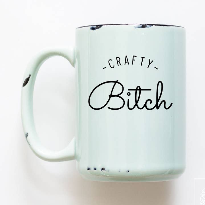crafty bitch | ceramic mug for wholesale by Prairie Chick Prints
