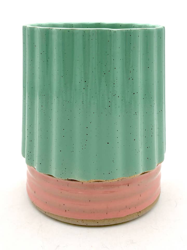 5" Planter with Drainage in Aqua Pink for wholesale by KEENE GOODS