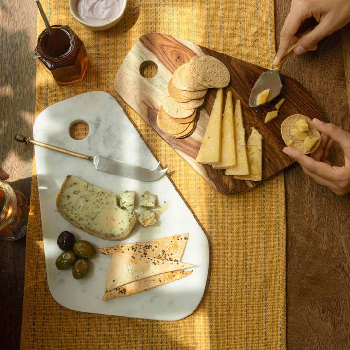 Mela Artisans - Wholesale Appetizer Serveware - Duo Wood and Marble Chopping Board0