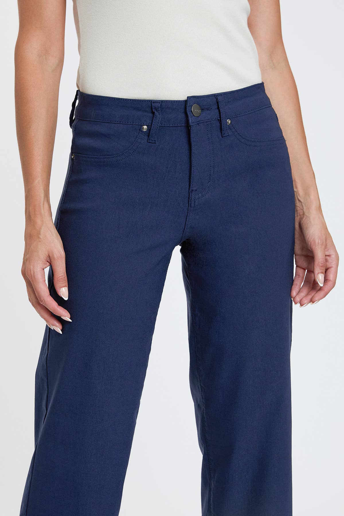 Navy Hyperstretch  Cropped Wide Leg Flood Pants, Navy-WF122631 for wholesale on Faire4