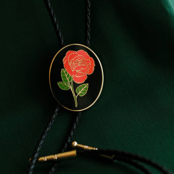 Tiny Deer Studio - Wholesale Lapel Pin/Button - Rose Bolo Tie with Natelle Quek
