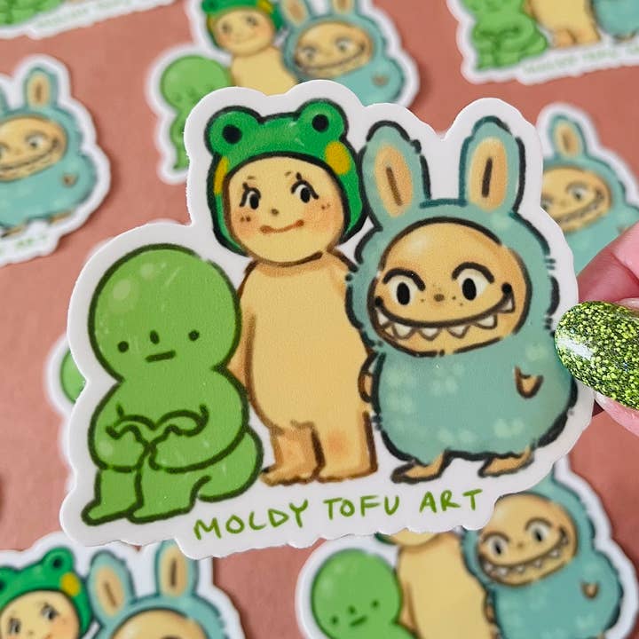 Trinkets Vinyl Sticker for wholesale by Moldy Tofu Art