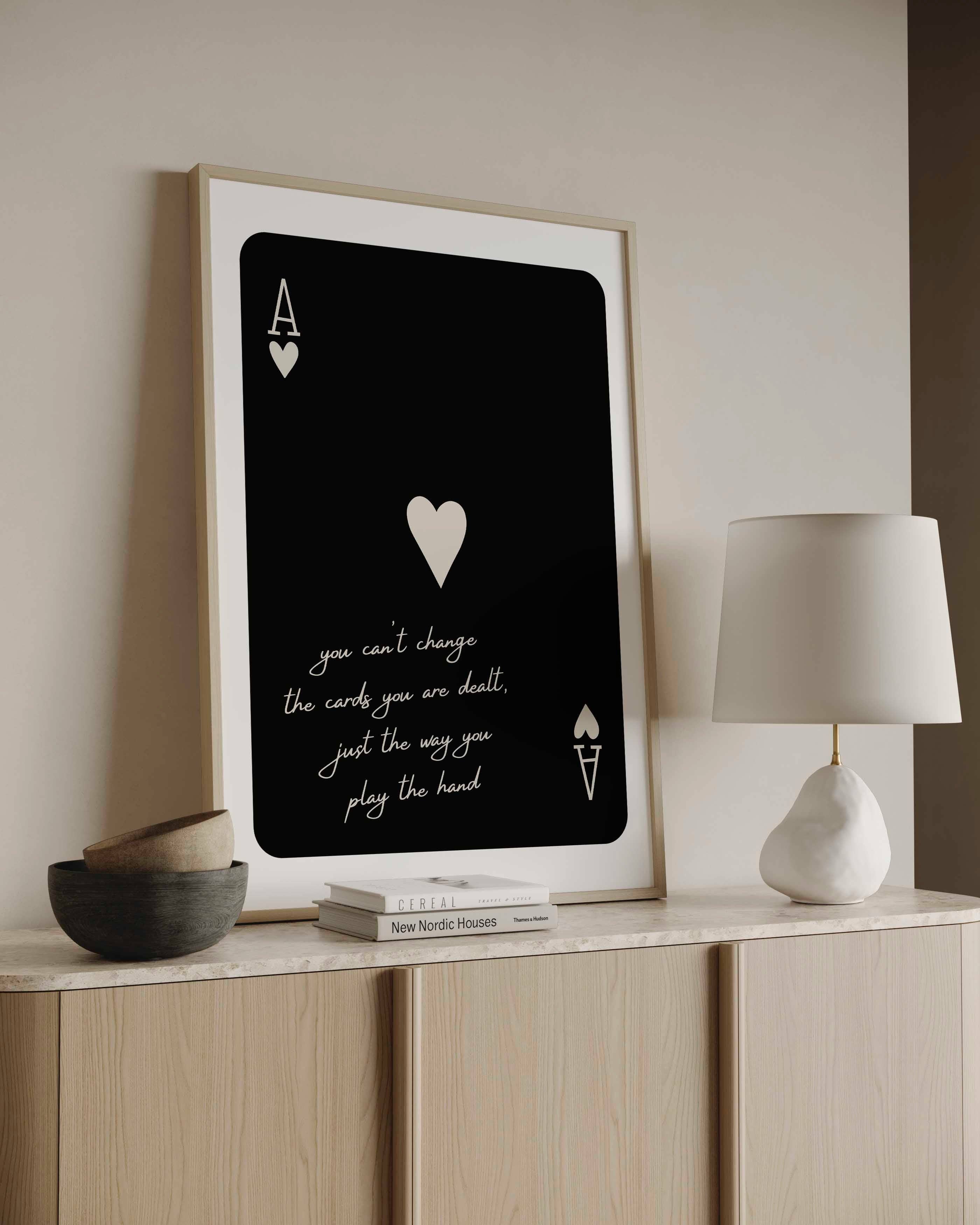 D'LUXE PRINTS - Wholesale Art Print - The Cards You Are Dealt Print - Black Beige2