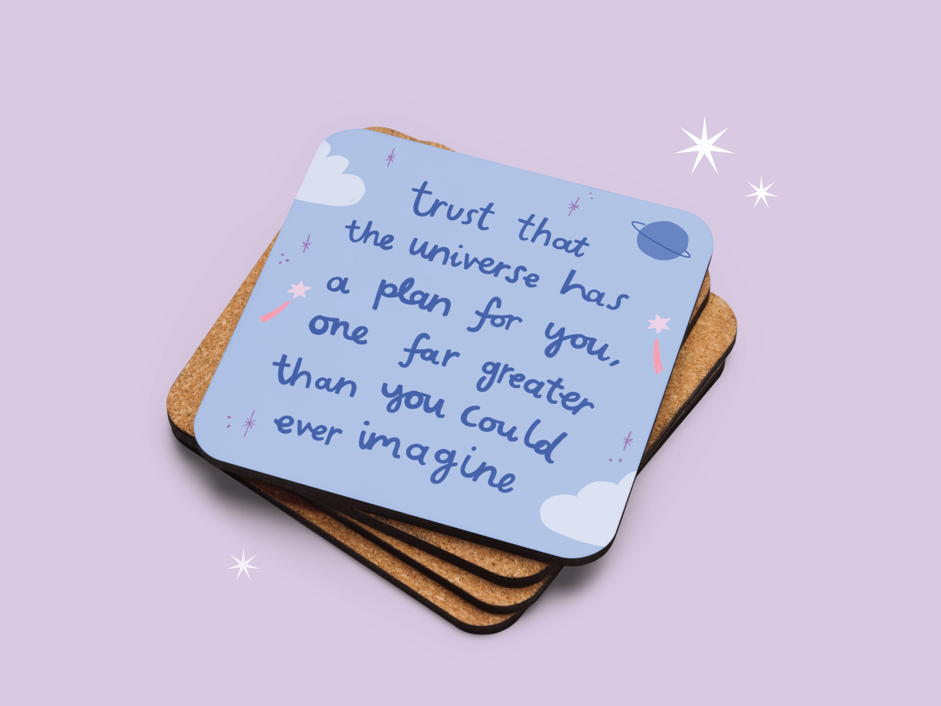 Feel Good Gift co. – wholesale Coasters – Trust the Universe Coaster | Motivational Gift | Friend0