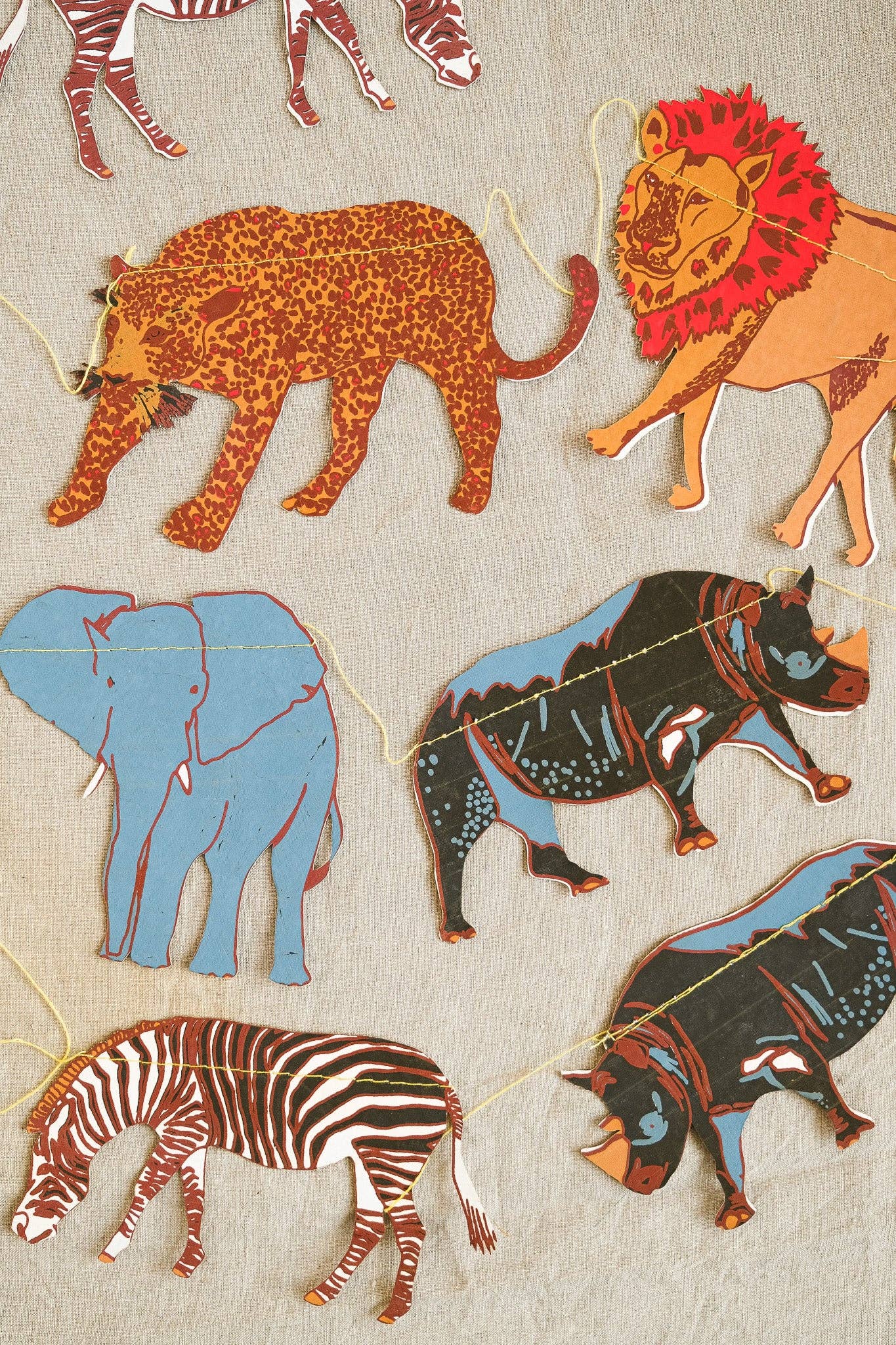 East End Press – wholesale Bunting/garland – UK/EU: Safari Animals Sewn Garland2
