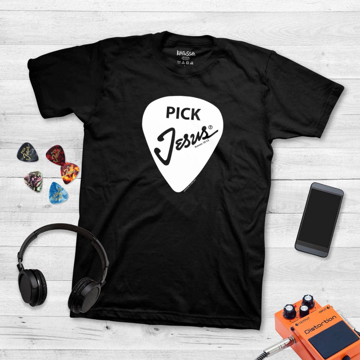 Black Kerusso Christian T-Shirt Pick Jesus for wholesale on Faire5