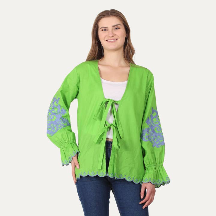 Camilla Lime Green Top PRE ORDER SS26 for wholesale by JEP Holland