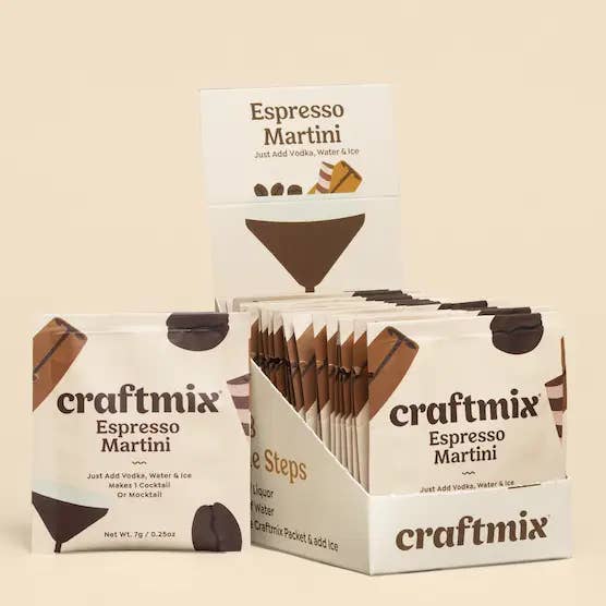 Craftmix - Wholesale Non-Alcoholic Aperitif/Mocktail - Espresso Martini Cocktail / Mocktail Mixer - 24ct Caddy