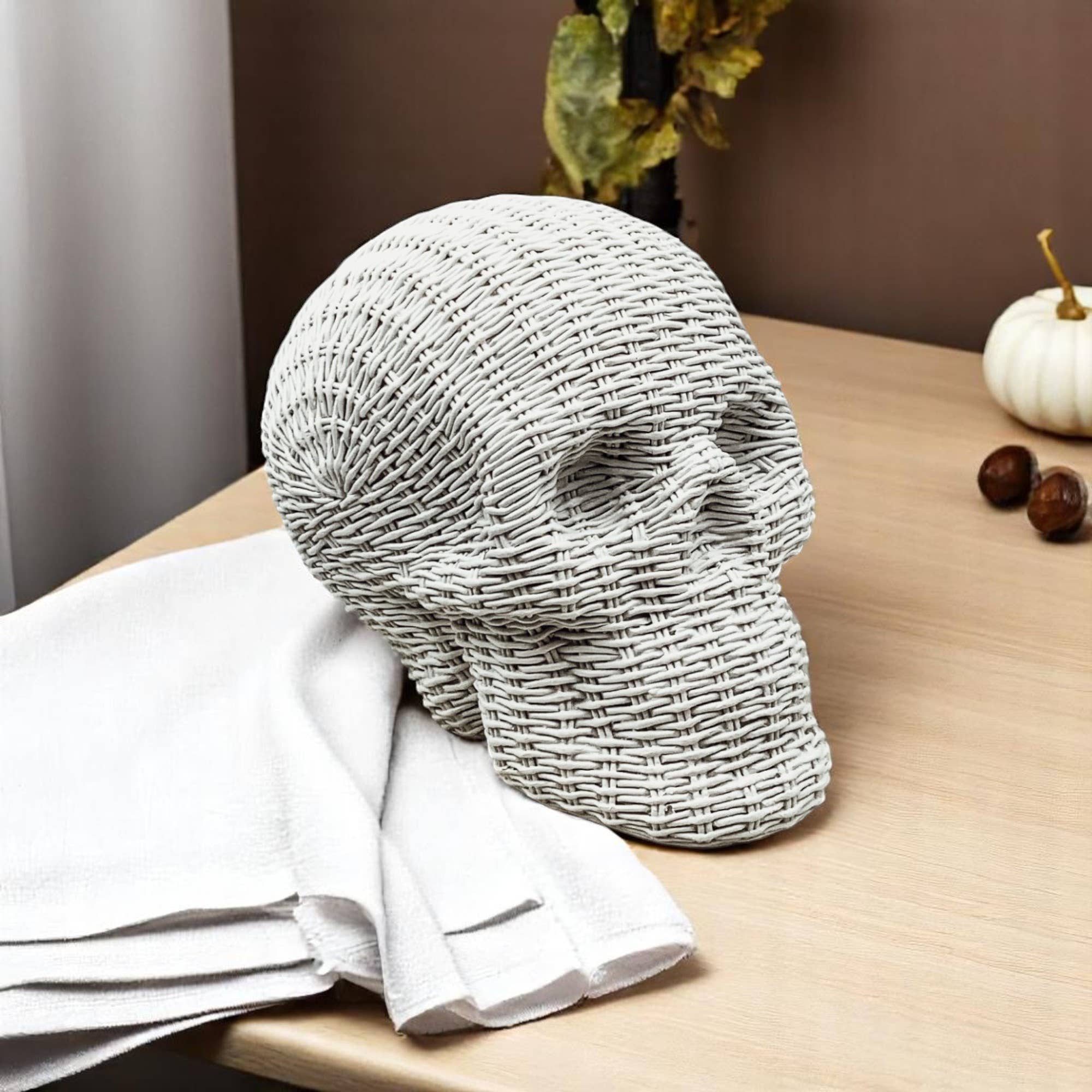 Gia Roma - Wholesale Decorative Figurine - Resin Skull Statue Rattan Halloween Gothic Home Decor Unique30