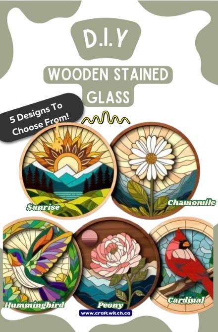 The Craft Witch – Großhandel Bastelset – Holz-Bausatz für Glasmalerei im Schichtdesign – Kardinal