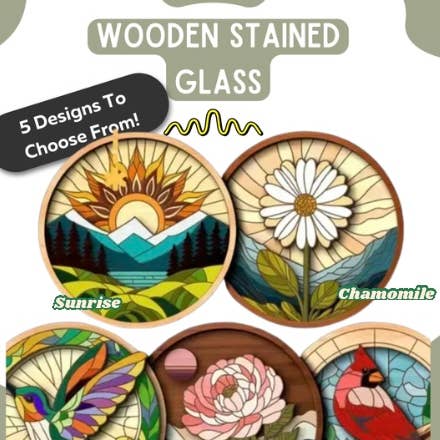 The Craft Witch - Wholesale DIY Craft Kit - Wooden Stained Glass Paint Kit-Cardinal