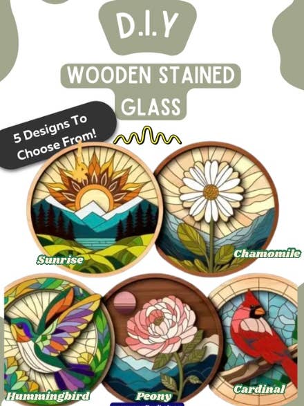 Wooden Stained Glass Paint Kit-Sunrise for wholesale by The Craft Witch