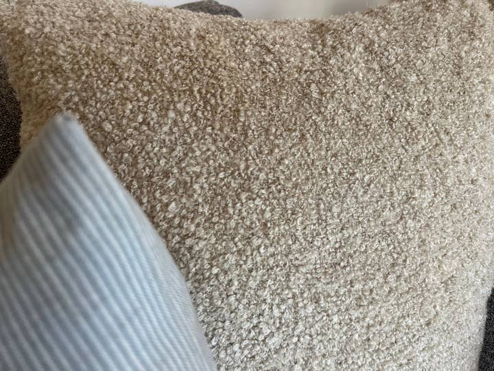 Miliva Home Store - Wholesale Throw Pillow Cover - Beige Boucle Throw Pillow - Soft Cream Boho Cushion6