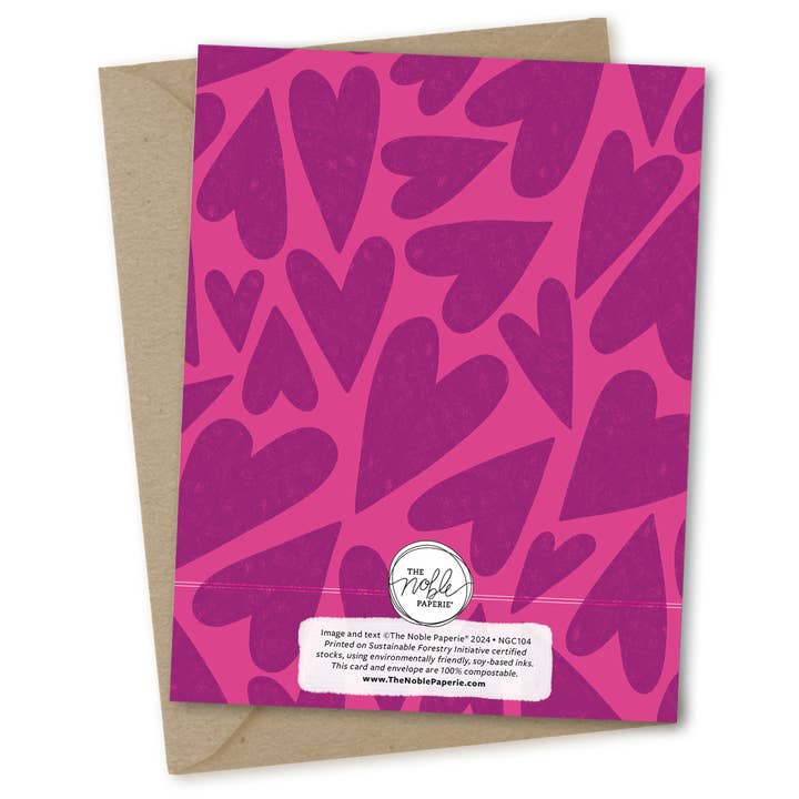 The Noble Paperie - Wholesale Valentine's Day Card - Bookworm Valentine | Book Reader Lover Valentine's Day Card 1