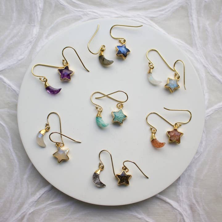 a.v. max - Wholesale Pendant/Charm Necklace - Mini Over The Moon Stone Necklace|Labradorite|Turq|Sunstone4