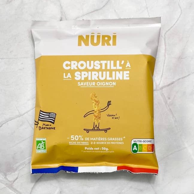Chips Crocantes de Spirulina e Cebola 50 g por atacado de Nüri