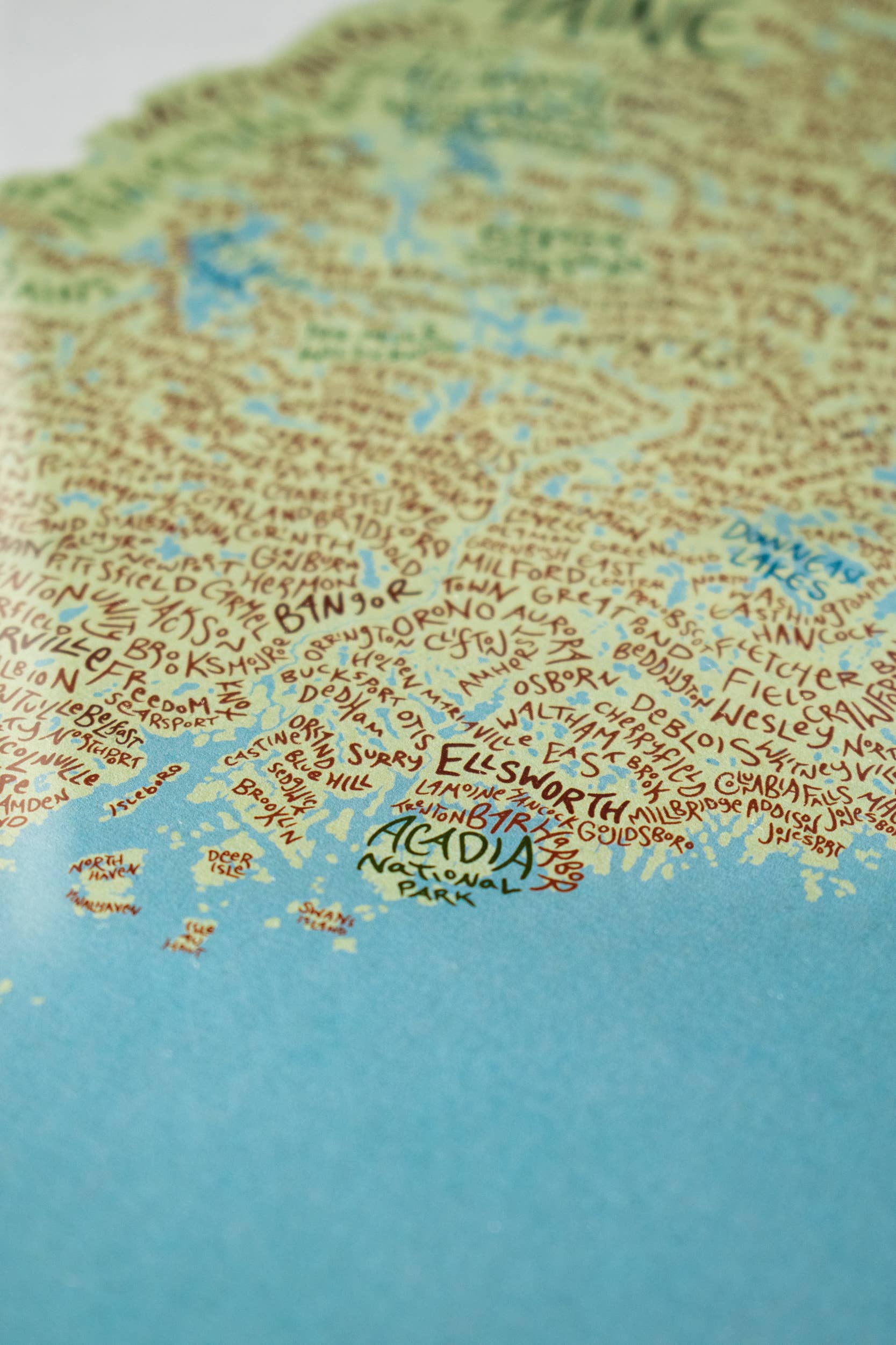 Abby Clark Creative - Wholesale Art Print - The State of Maine -Hand Lettered Typography 11x14 Art Print2