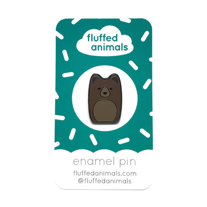 Brown Bear Enamel Pin for wholesale by Fluffed Animals
