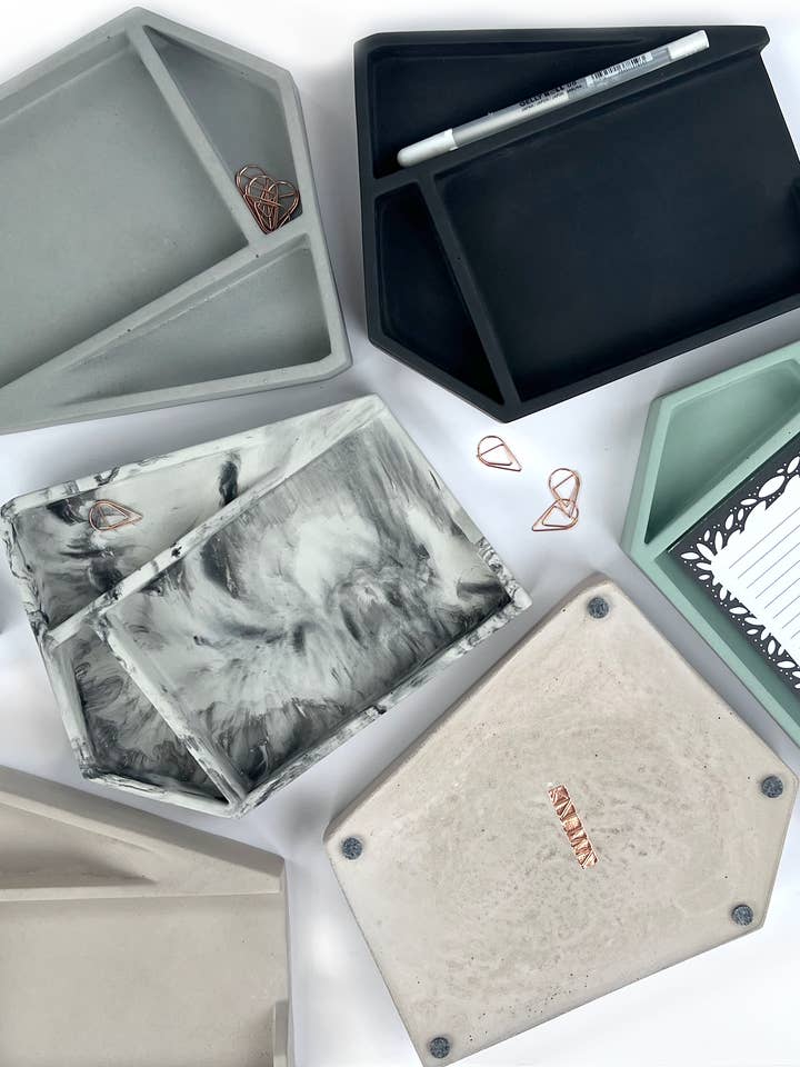 Concrete Notepad Desk Organizer for wholesale by Known Goods Co.
