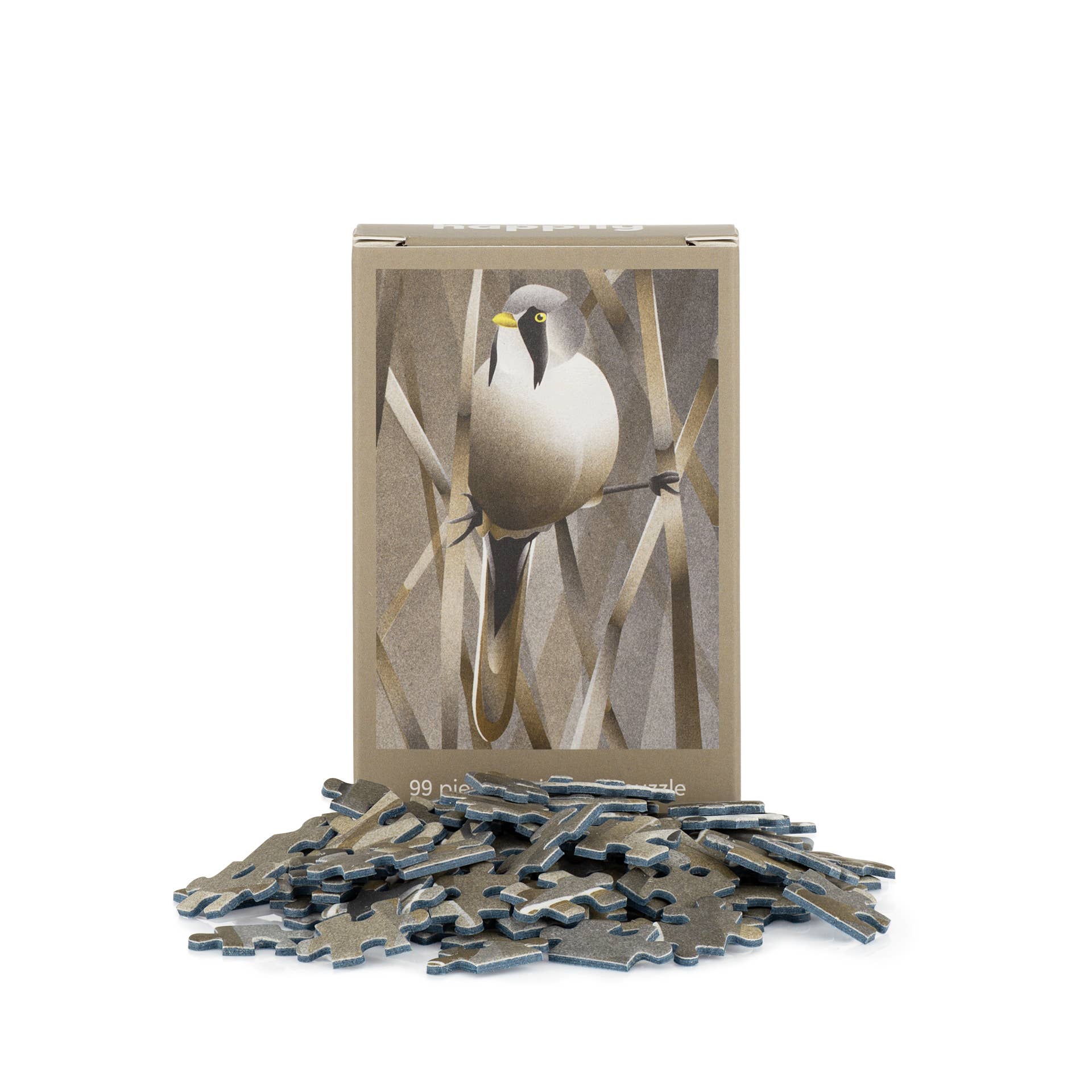 Happily Puzzles - Wholesale Puzzle - Adult - Bearded Tit - 99 Piece Mini Jigsaw Puzzle