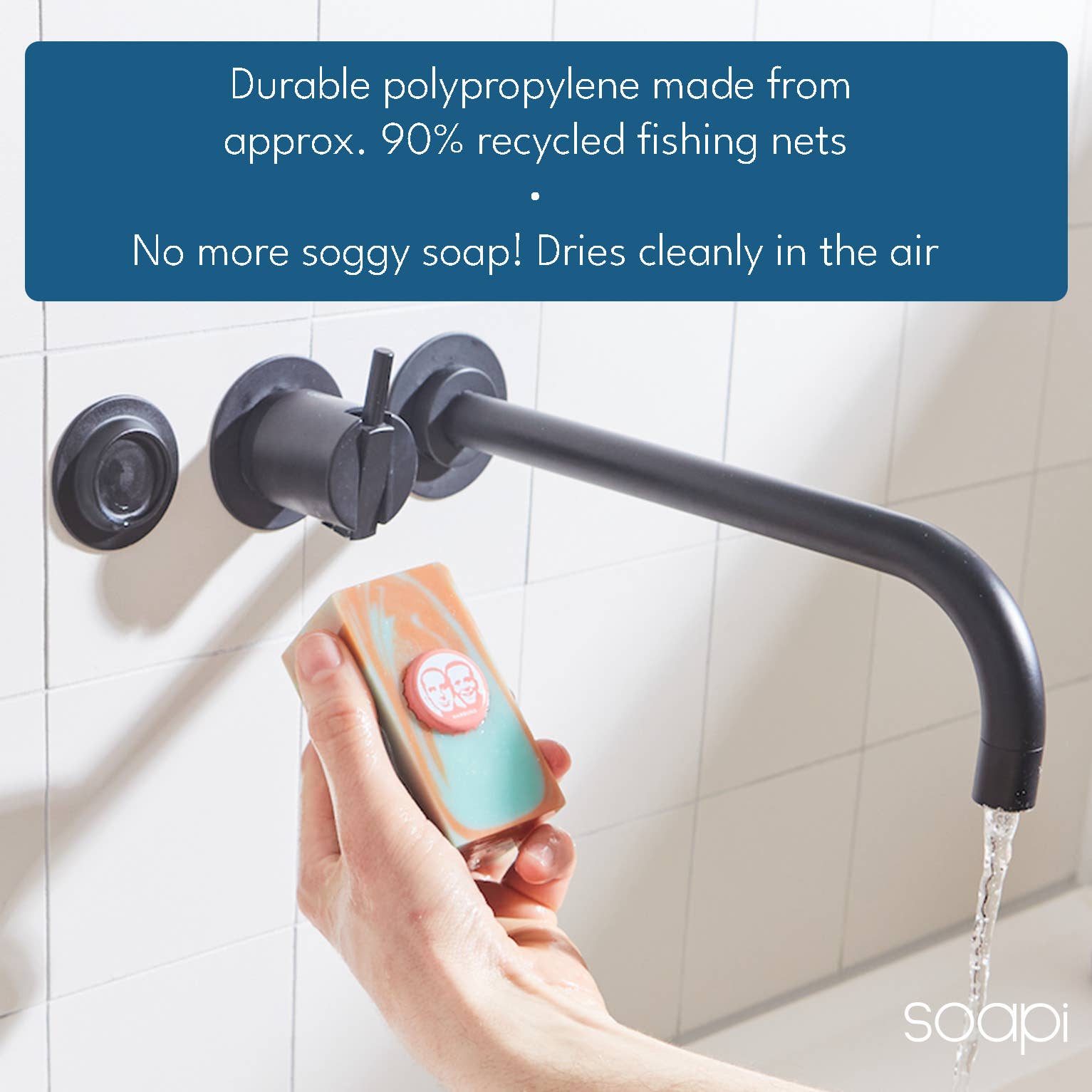 Soapi – wholesale Bath soap dish – Soapi Magic Soap Holder: made from 90% recycled fishing nets13