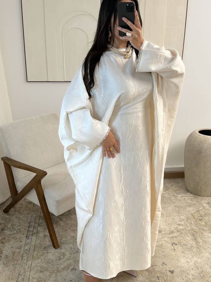 Abaya Klänning Leina X371 för wholesale av White Icy