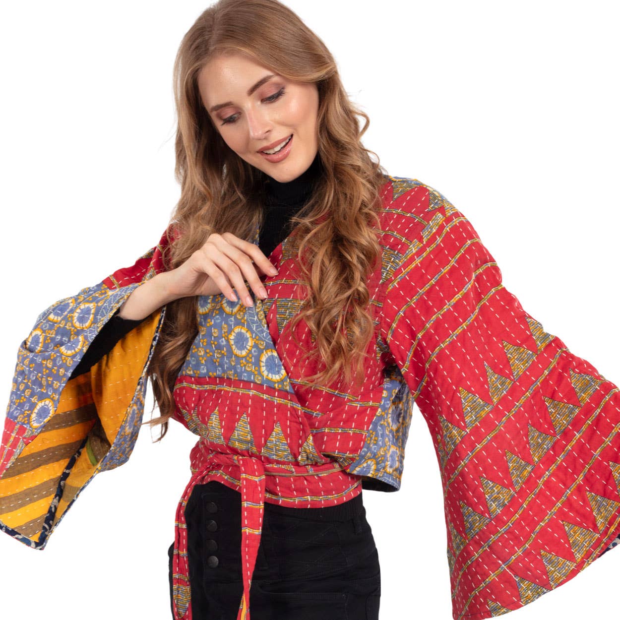 Sevya Handmade - Wholesale Blouse - Women's - Reversible Kantha Butterfly Top 11