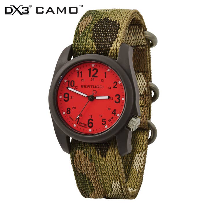 DX3 Camo Blaze Dial with Multicam Webbing Band for wholesale by Bertucci