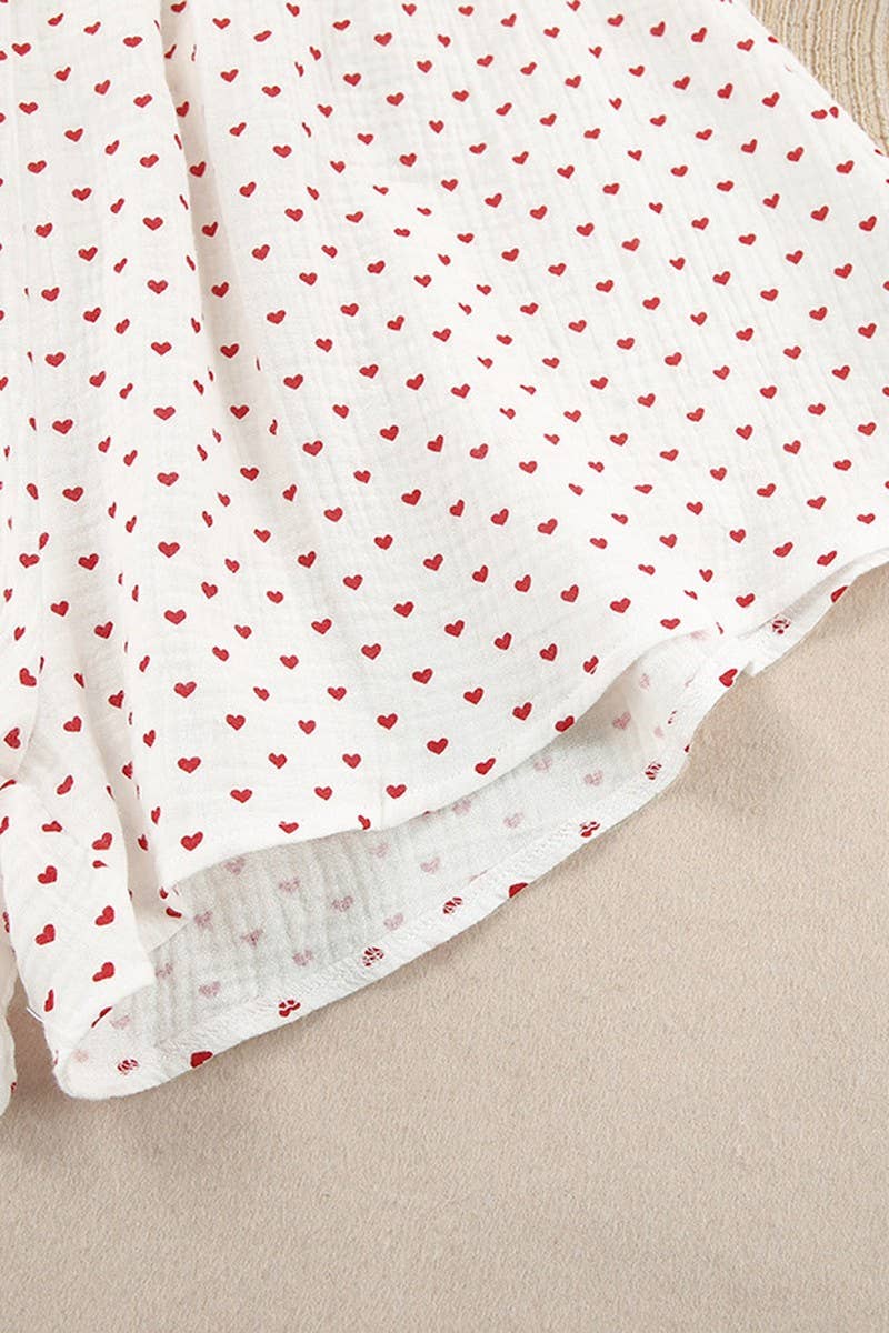 White CWSPJ0069_LONG SLEEVED SHIRT WITH BUTTONS SHORTS PAJAMAS SET for wholesale on Faire13