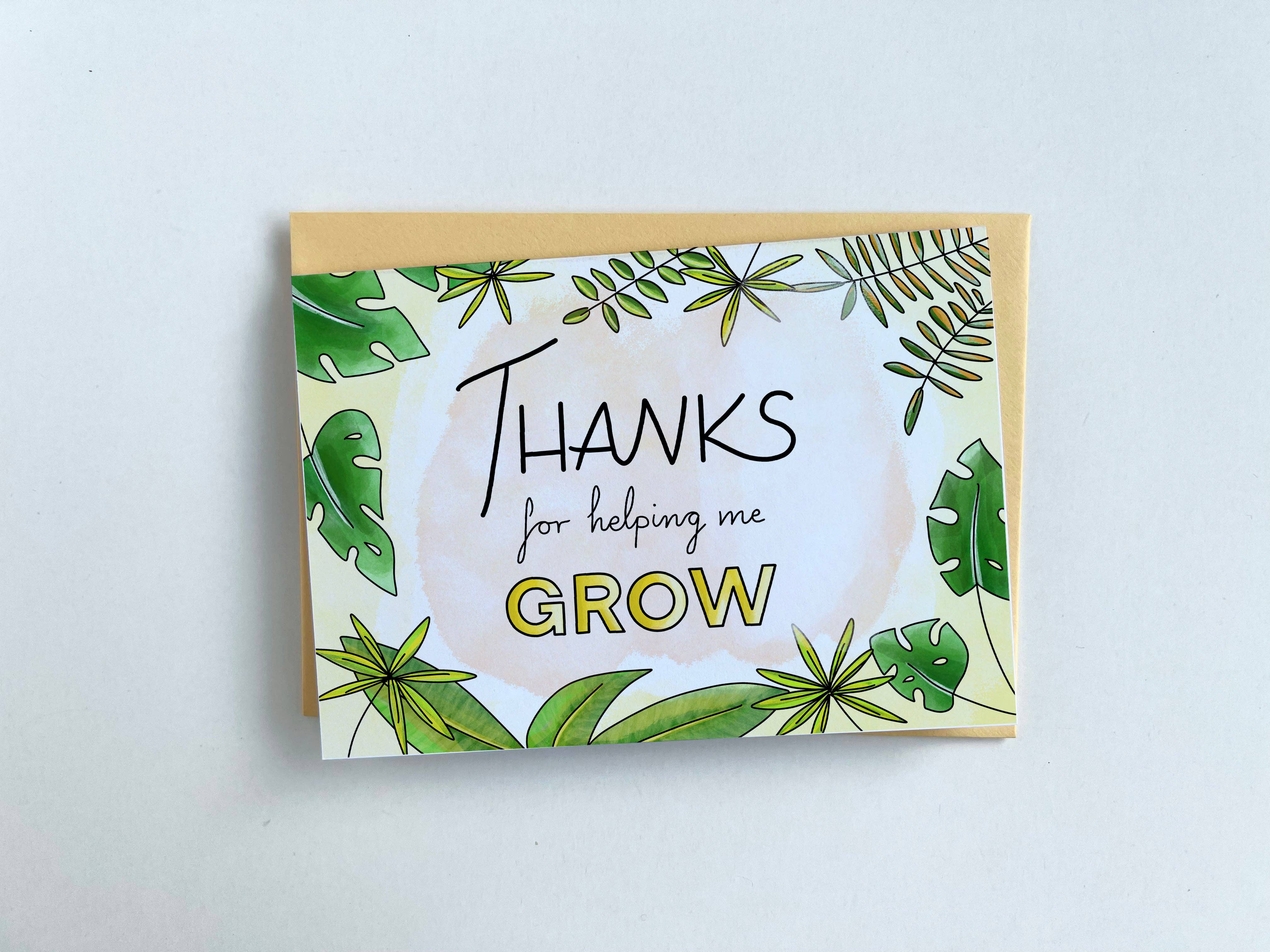 The Friendly Colleague – wholesale Tackkort – Tack hälsningskort - Tack för att du hjälper mig att växa2